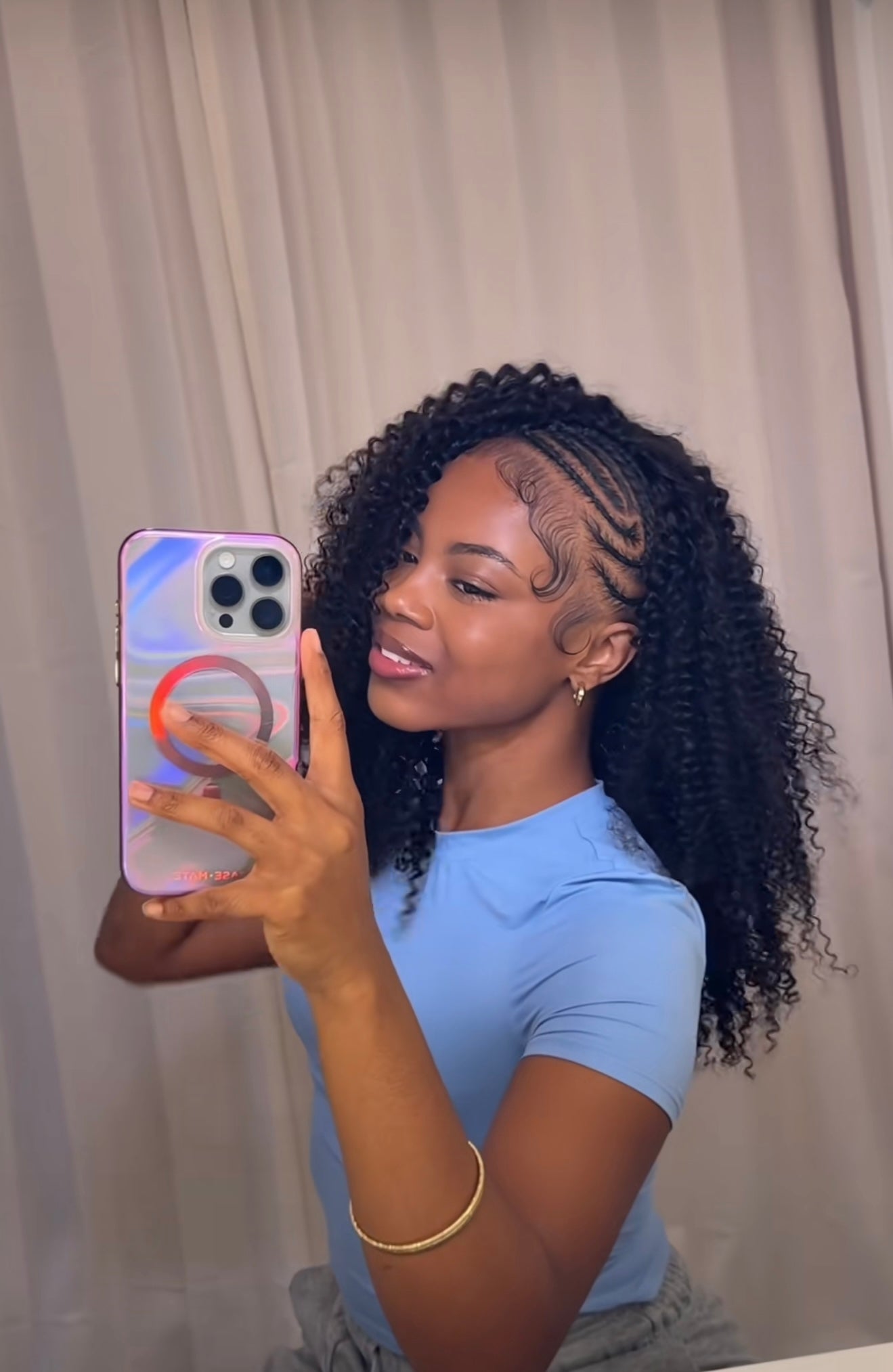 Kinky Curly Blk Half Wig