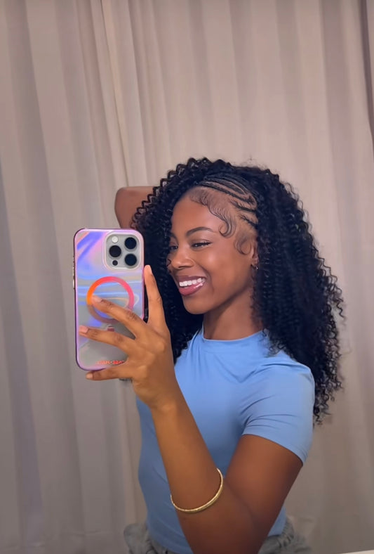Kinky Curly Blk Half Wig