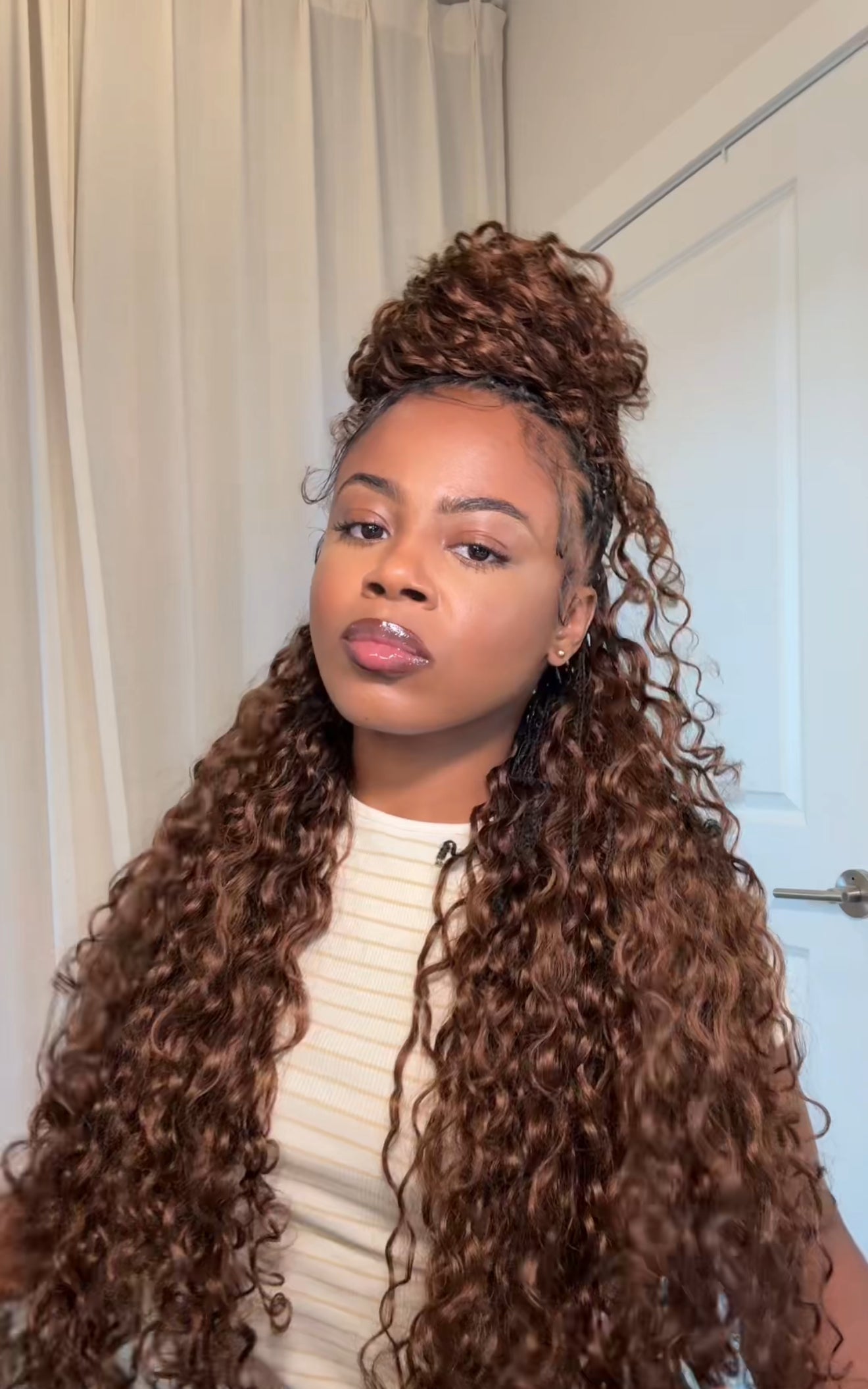 5 Packs Brown Crochet Hair